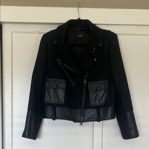 Club Monaco Black Leather Accent Jacket